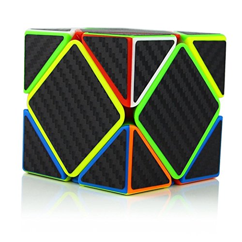 Dartphew Toys,1PCS Fashion ABS Pyramid Speed Cube Carbon Fiber Sticker Puzzle Improving Memory Hands-on Dexterity Skills Perfect Gift For Kids Exercising Brain (3x3x3)
