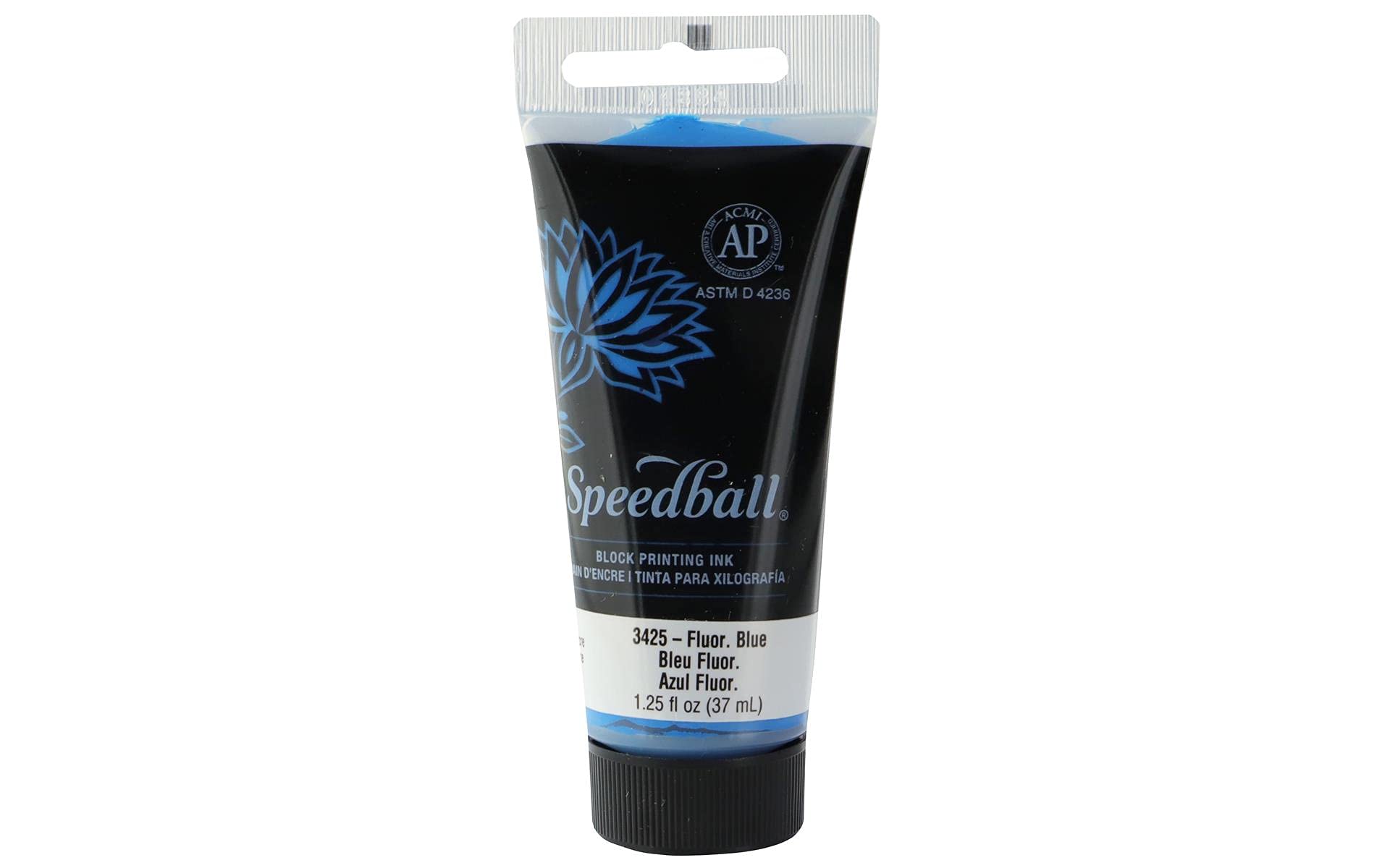 Speedball 37ml 1.25oz Water-Soluble Block Ink Fluorescent Blue, Block Printing, Lino Print, Screen Printing, for Artists Kit