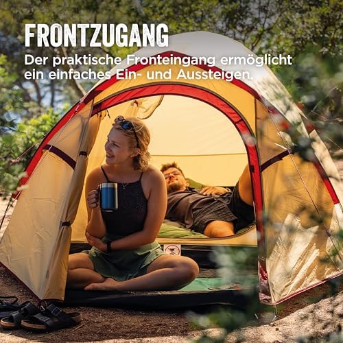 Darwin 3 Plus Summer Zelt | Kompaktes 3-Personen-Kuppelzelt | Leichtes 3-Mann-Campingzelt | Festivalzelt | wasserdicht 2000 mm Wassersäule | Besonders atmungsaktiv | Eingenähte Bodenplane