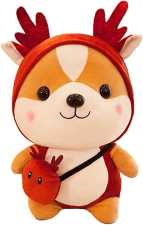 Amazon ぬいぐるみ 秋田犬 癒し系 抱き枕 柔らかい 動物 きゃら キュート かわいい ふわふわ お祝い プレゼント 添い寝 アニマルクッション 鹿レッド 60cm ぬいぐるみ おもちゃ