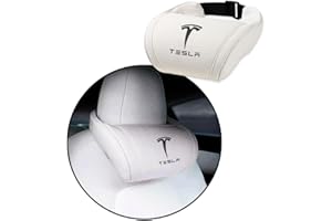 CoolKo Tesla Model S X 3 Y & Cybertruck Car Headrest Neck Pillow Support Memory Foam Ergonomic Design Accessory for Driving Seat Fatigue Relief - 1 Piece