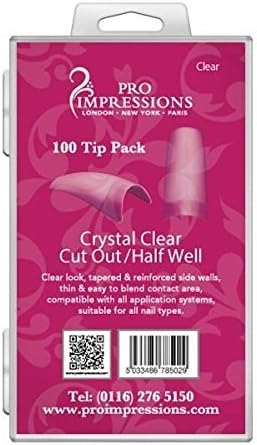 Advance Crystal Clear Cut Out/Half Well Nail Tips Proimpressions (Refill Size 4) - Image 3
