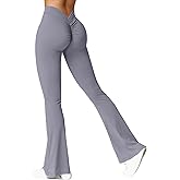 YEOREO Scrunch Flare Leggings V Back Butt Lifting Wide Leg High Waist 31.5" Gym Workout Yoga Pants