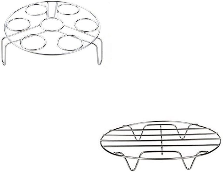 Stainless Steel Egg Cooker Steamer Rack,Professional Round Baking and Cooling Rack,2 Set