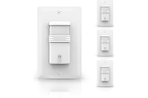 ECOELER 3Way Occupancy Motion Sensor Light Switch, Neutral Wire Required, PIR Infrared Motion Activated Wall Switch with Adjustable Timer & Sensitivity, Title 24, UL Listed, White, 4Pack