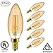 Emotionlite LED Light Bulbs, Dimmable Candelabra Bulbs, E12 Base, Amber Yellowish, Chandelier Light, Ceiling Fan Bulb, 40W Equivalent, 4W, 2200K, 300LM, 6 Pack