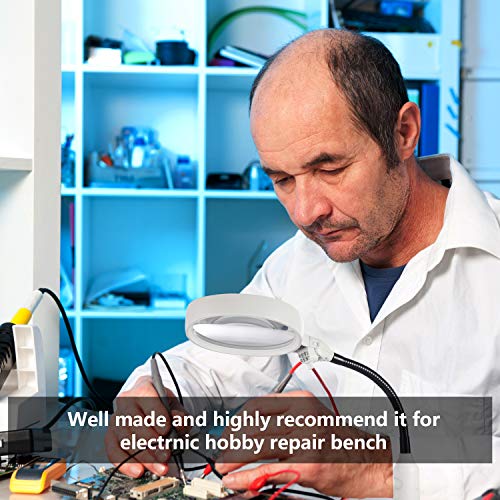 image for Delixike Large 10X Magnifying Lamp - Folding Design with 6 LED Lamp - 