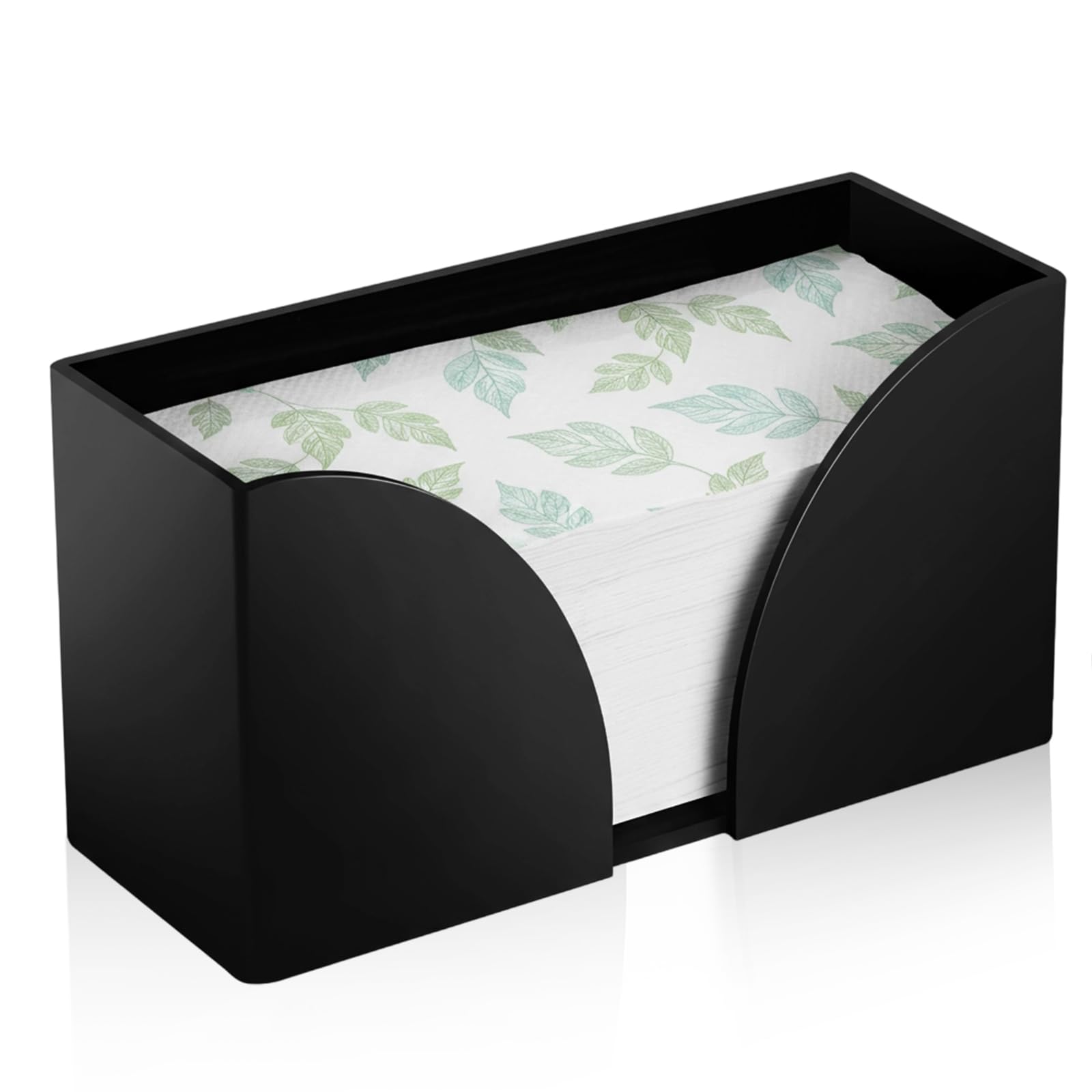 Photo 1 of Acrylic Paper Towel Dispenser Countertop - Black, 1 Pack - Trifold Napkin Holder for Bathroom, Kitchen, Living Room - Compatible with C-Fold, Z-Fold & Multi-Fold