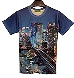 FaPlus Fashion Men's Short sleeve T-Shirt Landscapes 3D Print American Flag T Shirt