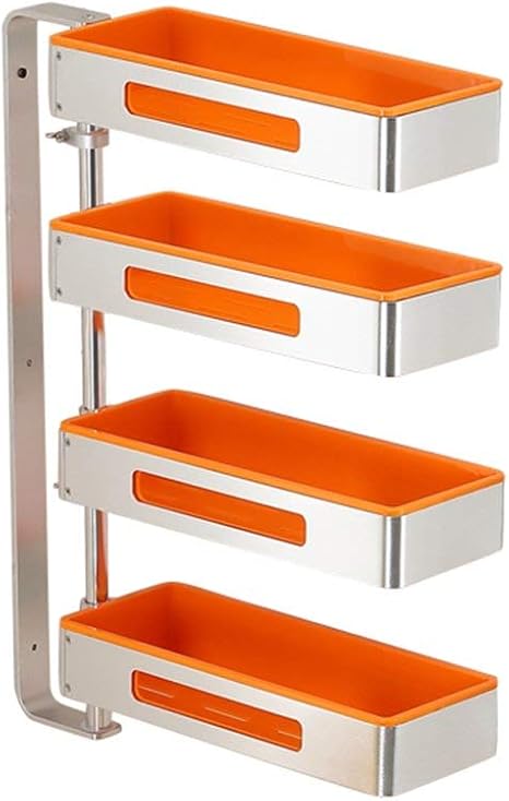 Amazon キッチン収納ラックウォールマウントスペースアルミフレーム回転コーナーブラケット調味料ラック多機能収納棚 色 E サイズ 4 5 14 59 4cm 調味料 スパイスラック オンライン通販