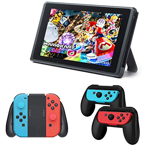 Controller Grips for Nintendo Switch Joy-Con (3-Pack), Megadream Wear-resistant Grip Controller Handle Kit for Switch with 4 Thumb Grip Caps