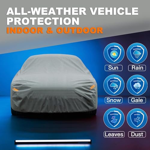 Kayme Car Cover Durable, Waterproof and Breathable, Suitable for BMW 5 Series Sedan, Full Garage Tarpaulin to Protect from Sun and Dust, Car Tarpaulin, Folding Garage Guda