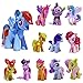 My Little Pony Set 12 pcs Toys | PVC Mini Figure Collection Playset | Kids Decor Cupcake Topper + Pony Stickers | By ToysOuletUSA