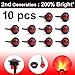 Ledvillage 10 Pcs 2nd Generation 3/4 Inch Mount RED LED Clearance Bullet Marker Lights, Side Led Marker for Truck Boat SUV ATV Bike Trailer Marine