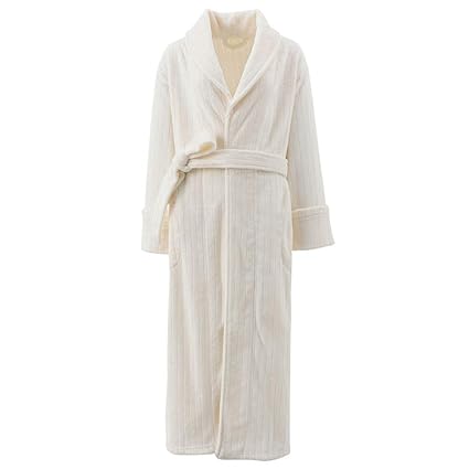 Women White Cotton Dressing Gown Ladies Full Length Bath