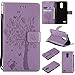 LG Stylo 3 Case,Stylus 3 plus wallet Case,Premium Vintage Emboss Floral PU Leather Built-In Card/Cash Slots,Stand Magnetic Wristlet Strap Case By Zvkvamt (TREE-PURPLE)