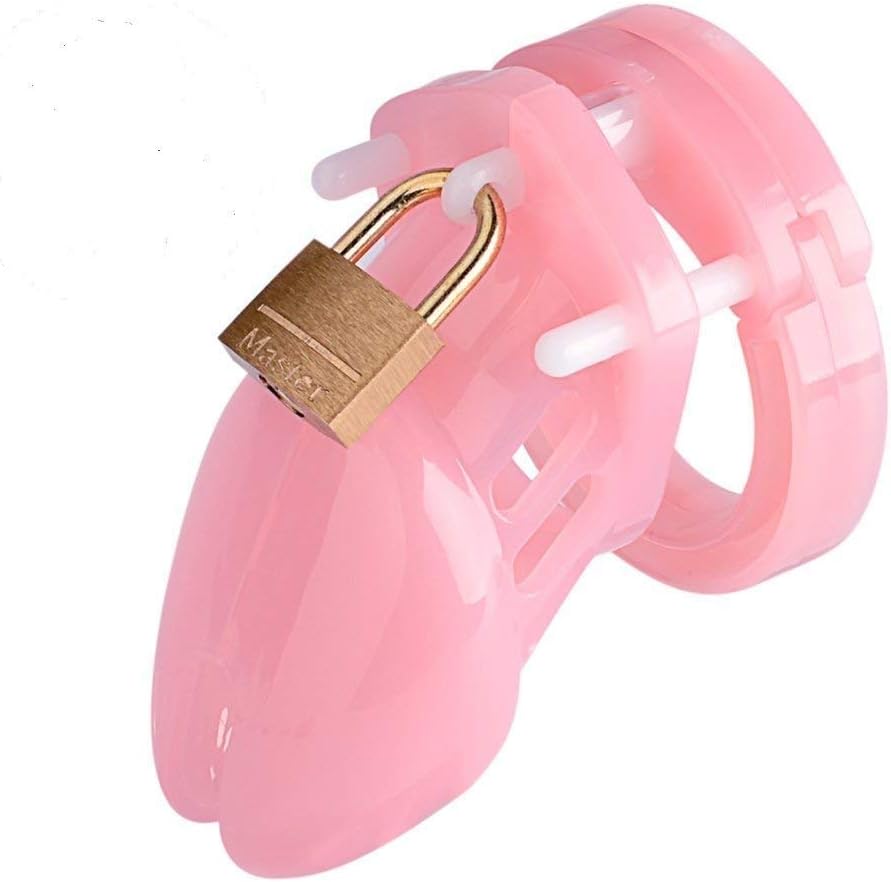 KenCa Pink Multi-Size Brass Padlock Design New Male Body Play Control Tool