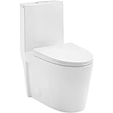 St. Tropez One-Piece 14" Rough-in 1.1/1.6 GPF Dual Top Flush Elongated Toilet in Glossy White
