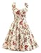 BI.TENCON 1950s Halter Style Vintage Polka Dot Swing Party Dress