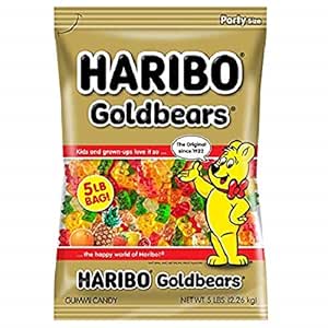 Amazon.com : Haribo Gummi Candy, Goldbears Gummi Candy, 5 Pound Bag : Grocery & Gourmet Food
