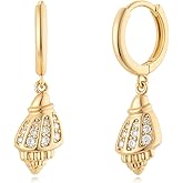MYEARS Women Earrings Gold Huggie Hoop Dangle Drop 14K Gold Plated Small Simple Hypoallergenic Everyday Jewelry