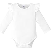 Magic Park 0-24M Infant Girl Romper Baby Girls Solid Color Bodysuit Toddler Ruffle Jumpsuit Shirts Casual Tops Baptism Shirt