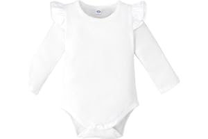 Magic Park 0-24M Infant Girl Romper Baby Girls Solid Color Bodysuit Toddler Ruffle Jumpsuit Shirts Casual Tops Baptism Shirt