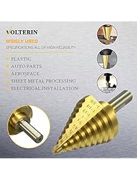Juego de brocas de acero de alta velocidad con revestimiento de titanio de Volterin, juego de 3 piezas con bolsa de 0.118   0.472 in 0.157   0.472 in 0.157   0.787 in, total 24 tamaños, multifuncional, para bricolaje industrial y metal.