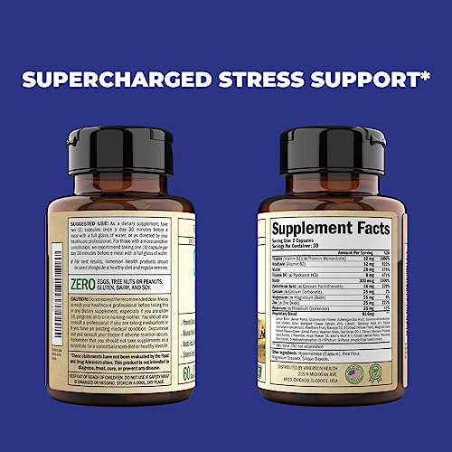 Stress Relief Supplement with 5HTP, Ashwagandha, Valerian, St John’s