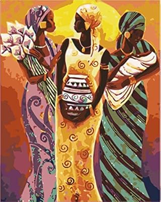 رسم حسب الأرقام للبالغين والأطفال نساء أفريقيا مجموعة رسم رقمية حسب الأرقام على قماش Amazon Ae