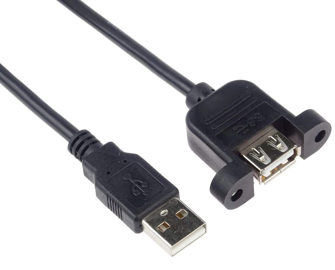 PremiumCord USB 2.0 Extension Cable with Screw Connection 2 m Black