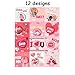 Moon Boat Valentine's Day Cards for Kids with Buttons/Pins Heart Classroom School Valentines Party Favors Gifts 48Ct