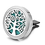 Jenia Aromatherapy Car Essential Oil Diffuser Locket With Vent Clip - 316L Surgical Stainless Steel