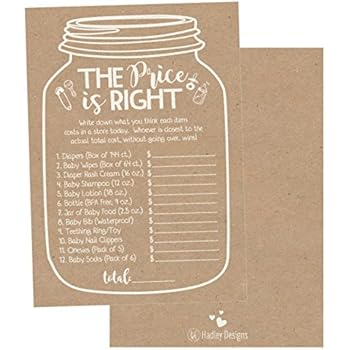 Amazon Com 25 Rustic Guess If The Price Is Right Baby Shower Game Amazon Com 25 Rustic Guess If The Price Is Right Baby Shower Game
