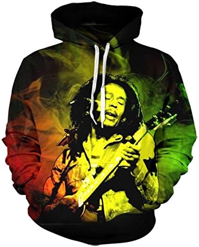 Bob Marley Unisex Pullovers Reggae Star Printed Hoodie Clothing Men/Women Hooded