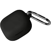 Geiomoo Silicone Case for Anker Soundcore P31i, Anker Soundcore R60i NC, Soft Flexible Scratch Resistant Protective Cover with Carabiner (Black)