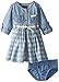 Calvin Klein Baby-Girls Infant Denim Dress with Roll Up Sleeves