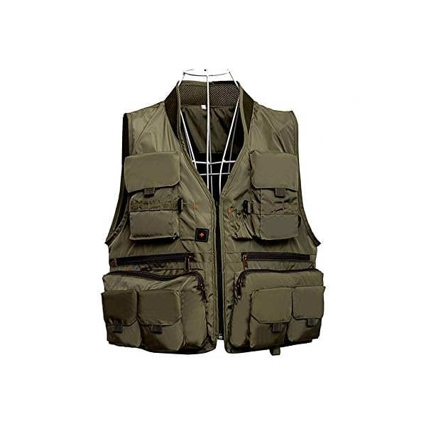 Goture-Fly-Fishing-Vest-with-15-Pockets-Jacket-Mesh-Breathable-Quick-Dry-Waistcoat-Photography-Vest-Army-Green-Fit-for-All-Kinds-of-Outdoor-Activities
