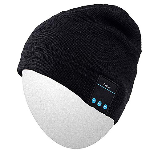 Qshell Trendy Warm Soft Knit Slouchy Music Beanie Skully Hat w/Wireless Stereo Headphones Mic Hands Free Rechargeable Battery for Fitness Outdoor Sports Skiing Running Skating Walking-Black - Thumbnail 7