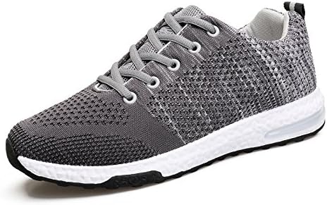 WELMEE Men's Knit Comfortable Breathable Casual Air Sneakers Lightweight Tennis Walking Running Shoes