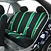 FH Group Car Seat Covers Unique Flat Cloth Full Set Automotive Seat Covers Front Set and Rear Solid Bench Green Black Seat Covers w. Gift Universal Fit Interior Accessories for Cars Trucks and SUVs