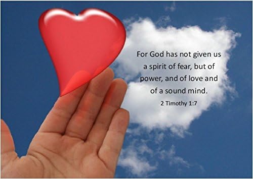 For God Has Not Given Spirit Of Fear - Christian Bible A4 Laminated Photo Poster