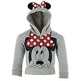 Disney Minnie Mouse Little Girls Lightweight Hoodie Shirt, Grey, 2T