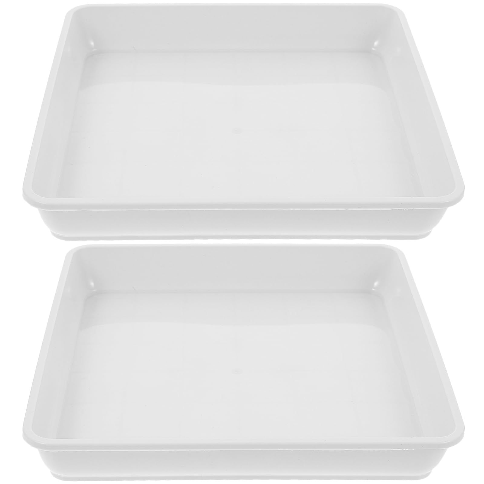 Happyyami Square Plant Pot Tray 8.66 Inch Resin Drip Saucer with Flat Bottom for Succulent Plants Indoor Outdoor Gardening and Surface Protection