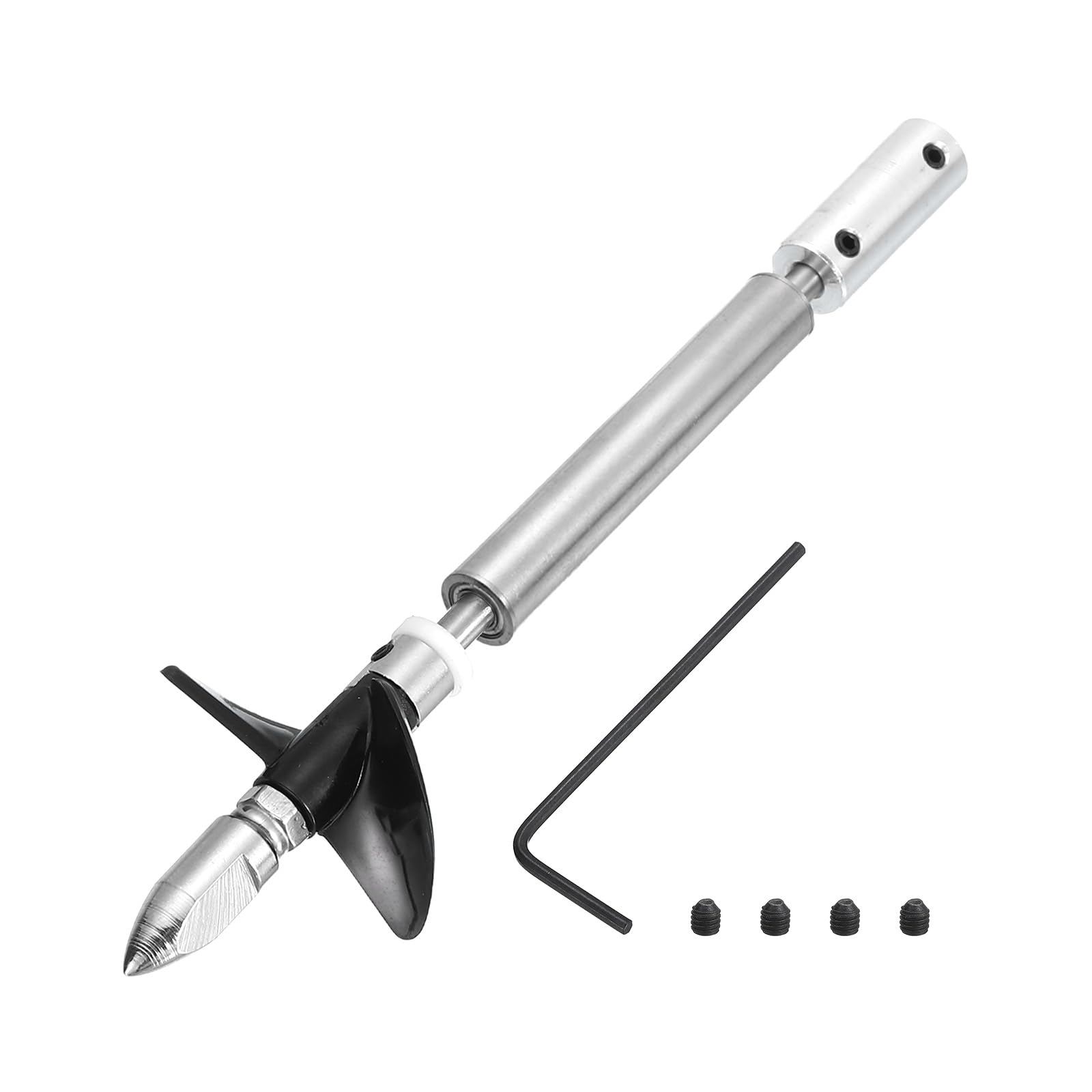 sourcing map Drive Shaft W Propeller and Coupling Joint for RC Boat Coupler Assemble Kit, L100mm Shaft, L25mm Sleeve, D36mm Two Propeller, Fit for 2 mm Motor Shaft