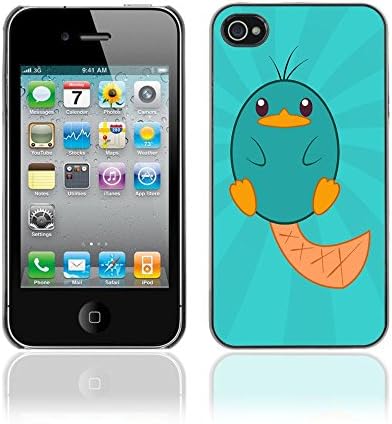 CASETOPIA / Platipus Cute Animal / Apple Iphone 4 / 4S / Black Hard Back Case Cover Shell Armor Protection