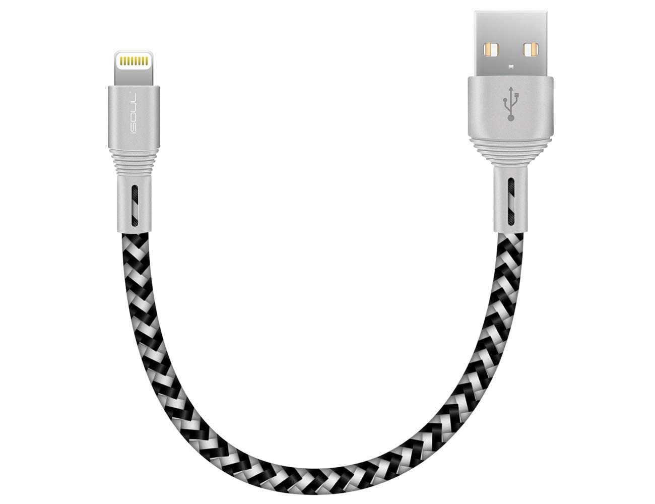iSOUL Lightning iPhone Charger Cable, Braided USB Cord for iPhone 13/12/11/Pro/XS/Max/XR/X/10/8/7/6s Plus, iPad Air/Pro/Mini, iPod [Ultra Fast Sync & Charging] (15CM 0.5ft)