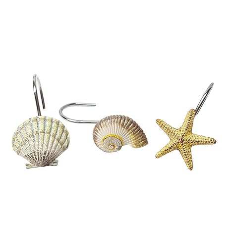 Amazon Com Chictie Sea Shells Shower Curtain Hooks Rings For