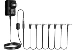 PIGTONE Pedal Adapter 9V DC 1A 1000ma Tip Negative 8 Way Daisy Chain Cables Power Supply For Guitar Effect Pedals