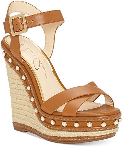 Jessica Simpson Aeralin Sun Tan Leather High Studded Platform Wedge Sandals